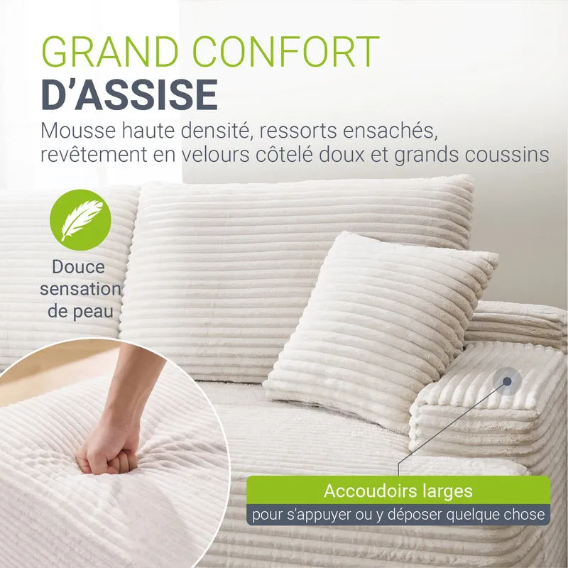 Sofa Coredo mit Cord Bezug & Dekokissen