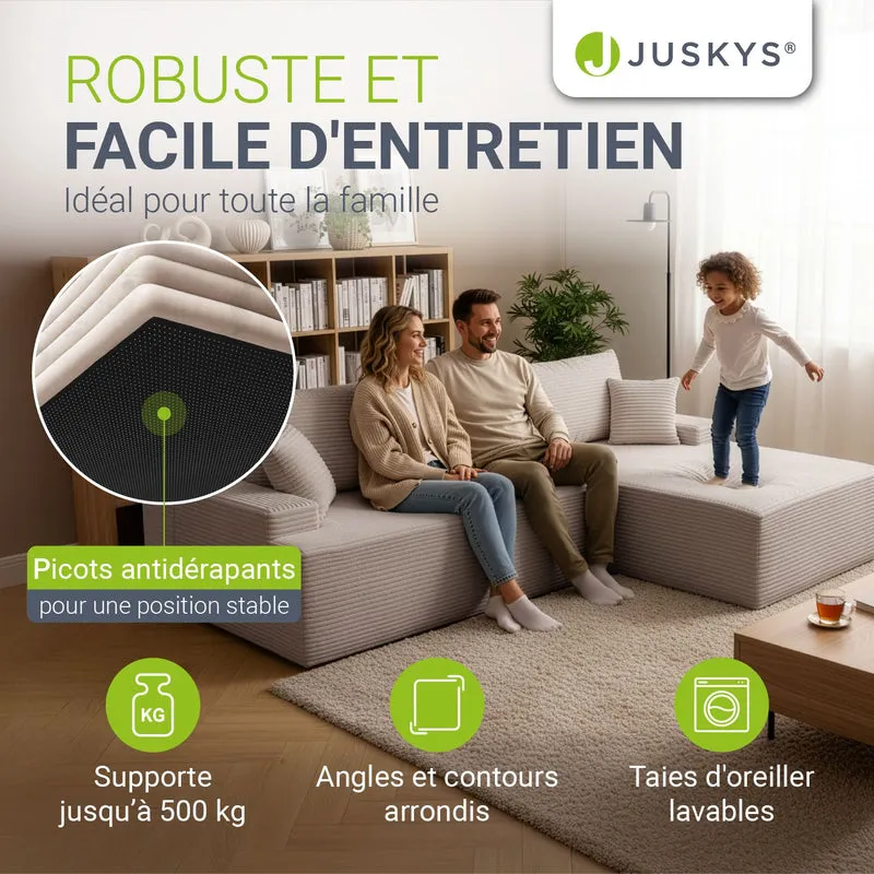 Sofa Coredo mit Cord Bezug & Dekokissen