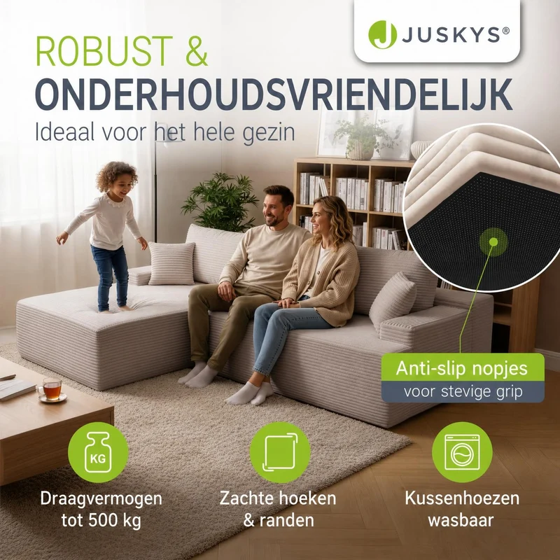 Sofa Coredo mit Cord Bezug & Dekokissen