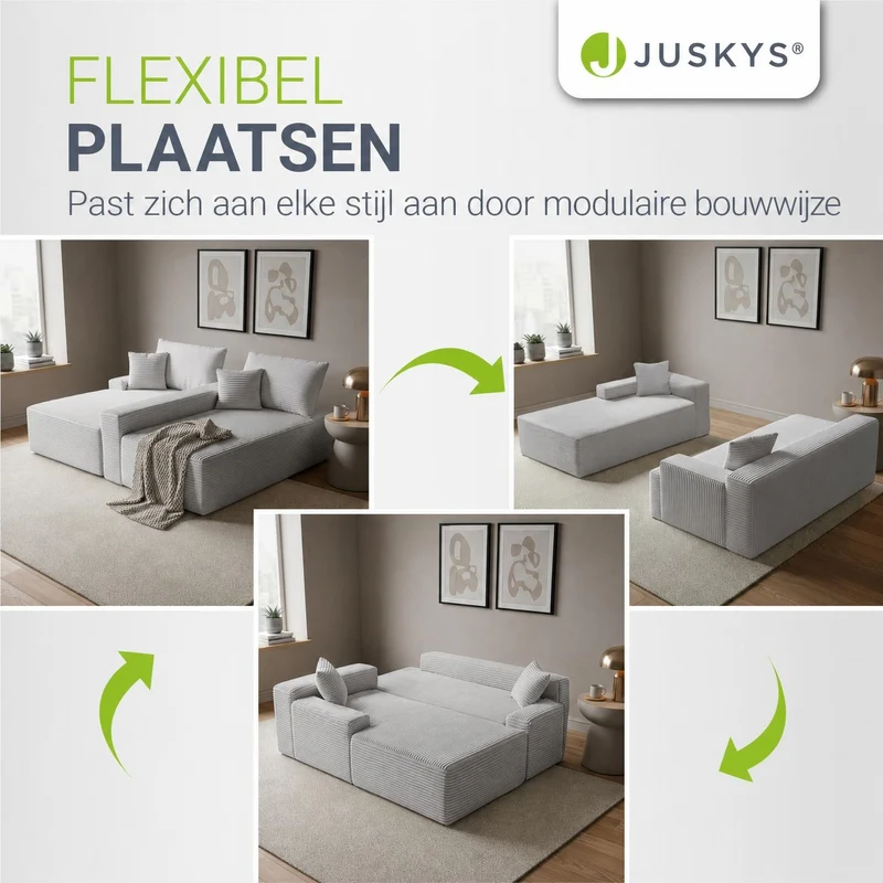 Sofa Coredo mit Cord Bezug & Dekokissen