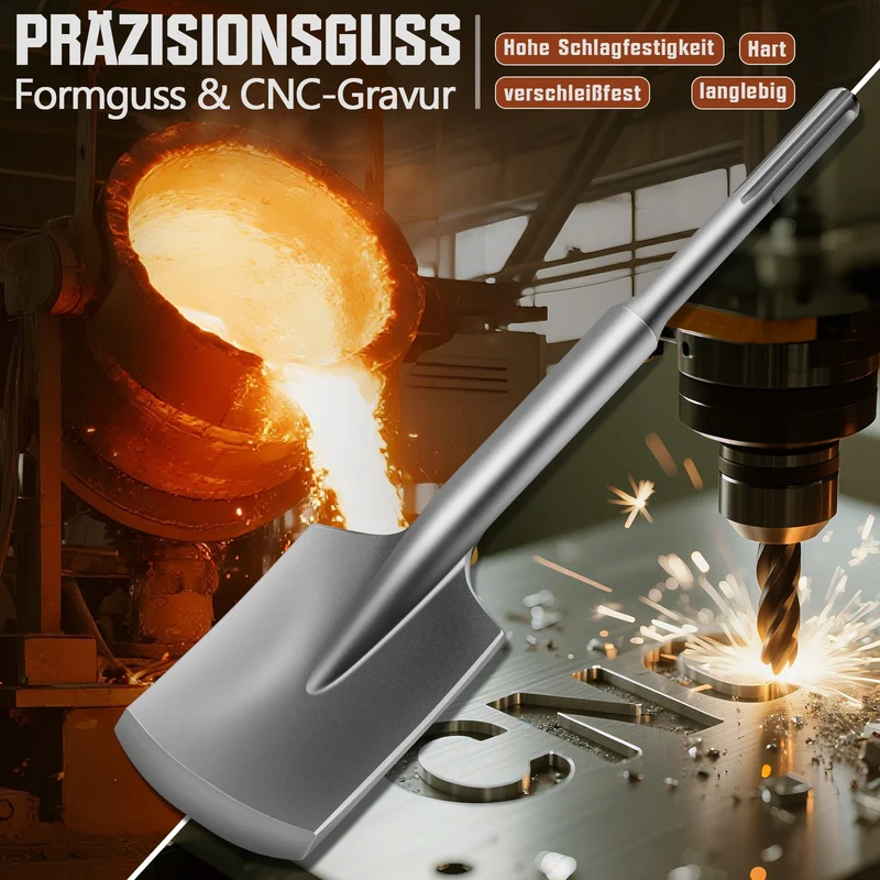 XIIW SDS Max Schaufelmeißel 435 x 110 mm | Breiter Fliesenmeißel aus gehärtetem 40Cr Stahl | Profi Meißel für Beton, Estrich & Fliesen