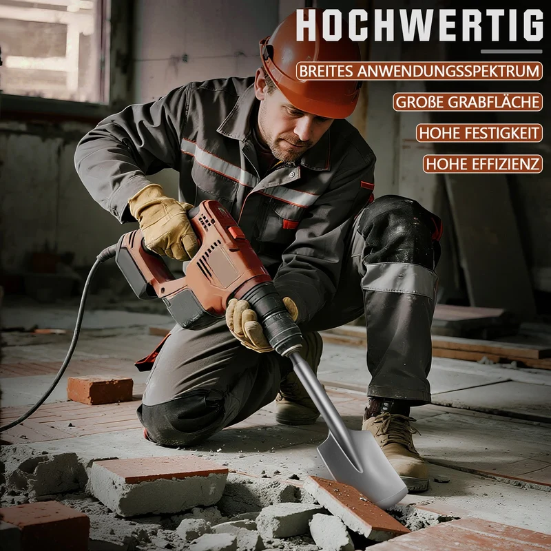 XIIW SDS Max Schaufelmeißel 435 x 110 mm | Breiter Fliesenmeißel aus gehärtetem 40Cr Stahl | Profi Meißel für Beton, Estrich & Fliesen