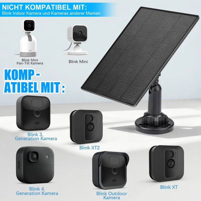 3W Solar-Ladegerät für Blink Outdoor Kameras – Zuverlässige Solarstromversorgung