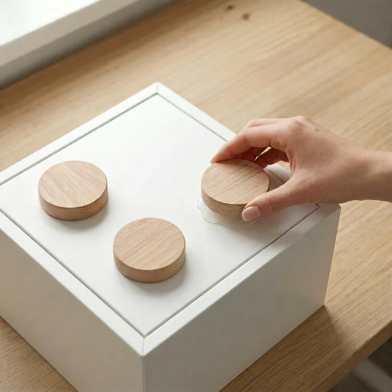 Holzscheiben für IKEA EKET Hack - Ø 10 x 2cm Scheiben aus Buche, Plättchen für Baustein Optik
