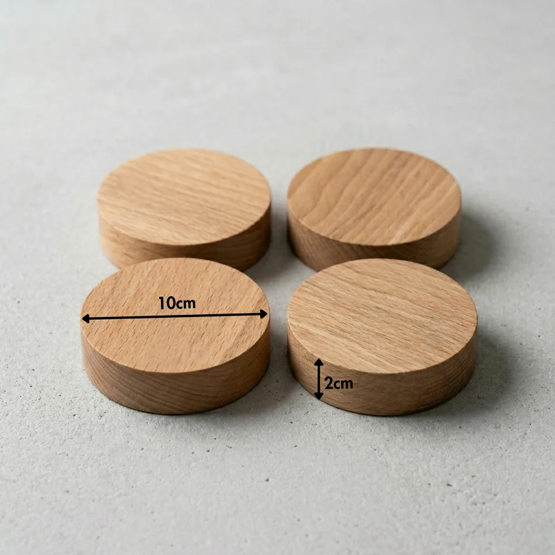 Holzscheiben für IKEA EKET Hack - Ø 10 x 2cm Scheiben aus Buche, Plättchen für Baustein Optik