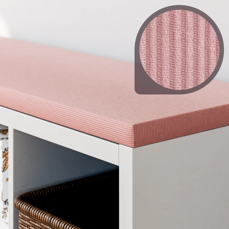 Sitzkissen mit Rosa Cord-Stoff für IKEA Kallax Regal 2er, 3er und 4er