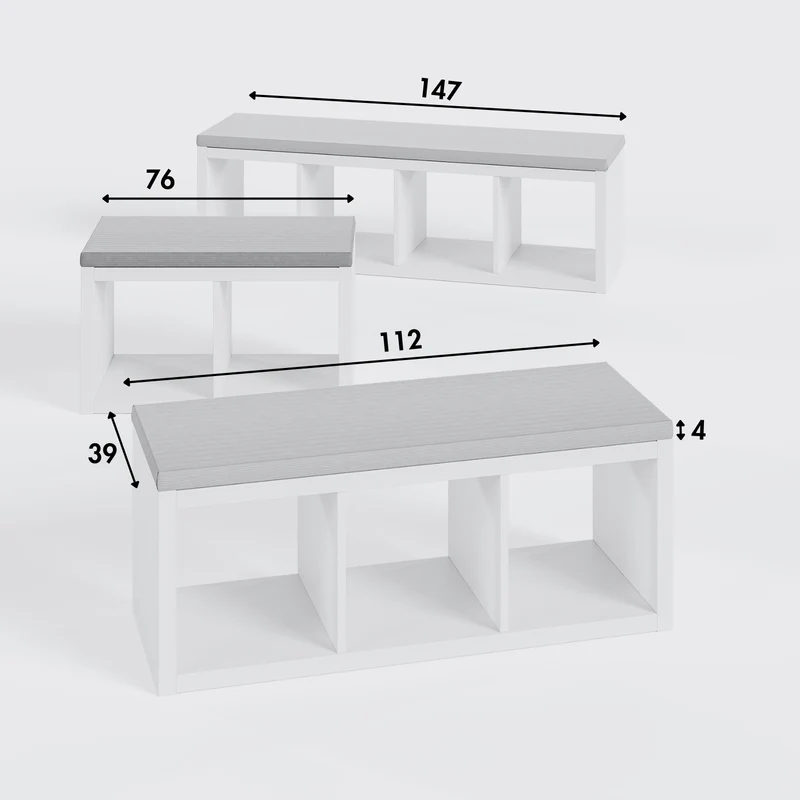 Sitzkissen Beige mit Cord-Stoff für IKEA Kallax Regal 2er, 3er und 4er