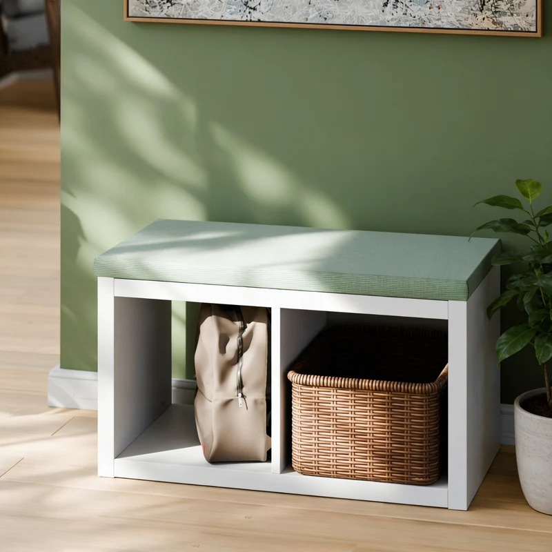 Sitzkissen Grün mit Cord-Stoff für IKEA Kallax Regal 2er, 3er und 4er