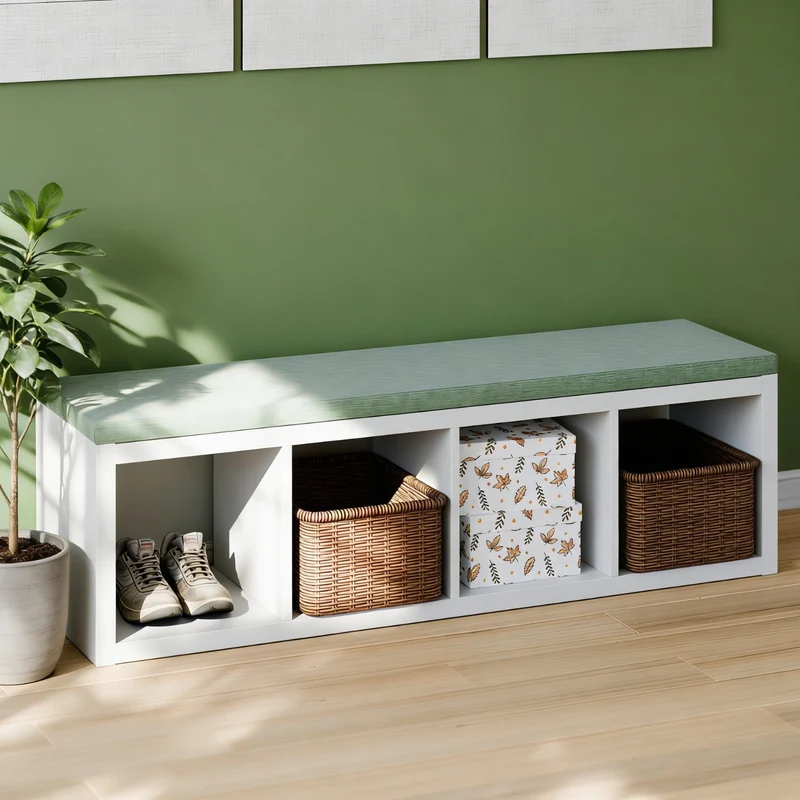 Sitzkissen Grün mit Cord-Stoff für IKEA Kallax Regal 2er, 3er und 4er
