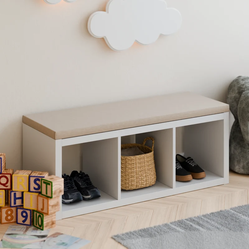 Sitzkissen Beige mit Cord-Stoff für IKEA Kallax Regal 2er, 3er und 4er