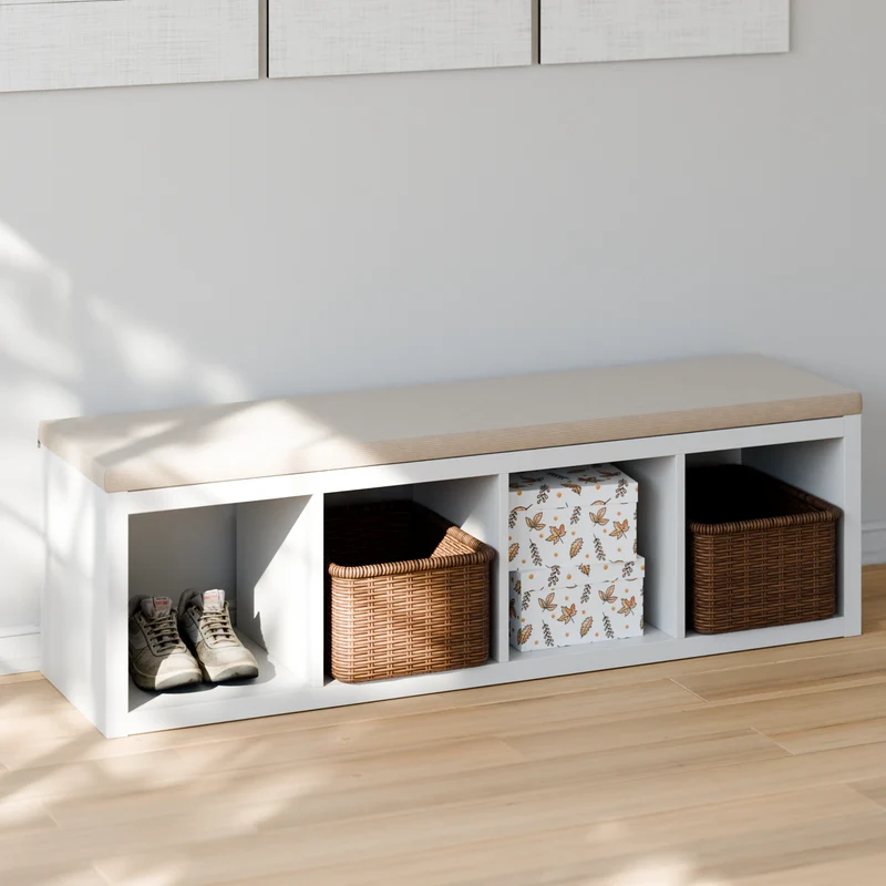 Sitzkissen Beige mit Cord-Stoff für IKEA Kallax Regal 2er, 3er und 4er