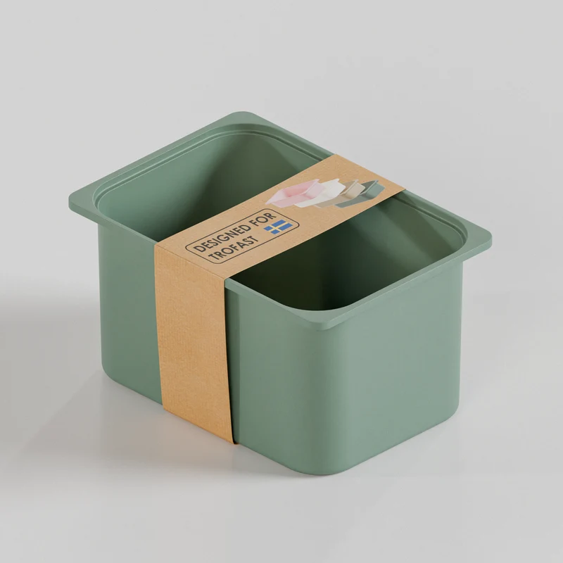 Große Box „TRÖVI“ für IKEA Trofast Regale – 42 × 30 × 23 cm in Eukalyptus Grün