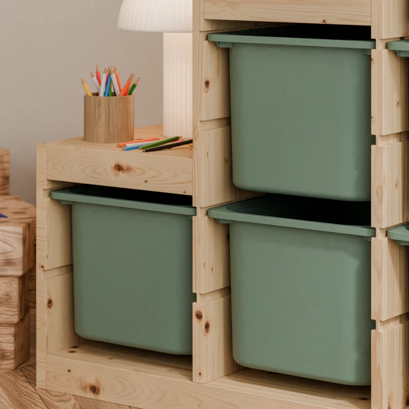 Große Box „TRÖVI“ für IKEA Trofast Regale – 42 × 30 × 23 cm in Eukalyptus Grün