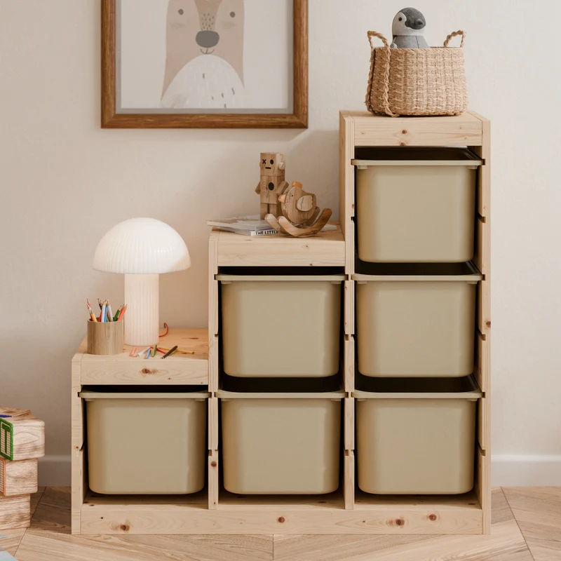 Große Box „TRÖVI“ für IKEA Trofast Regale – 42 × 30 × 23 cm in Beige