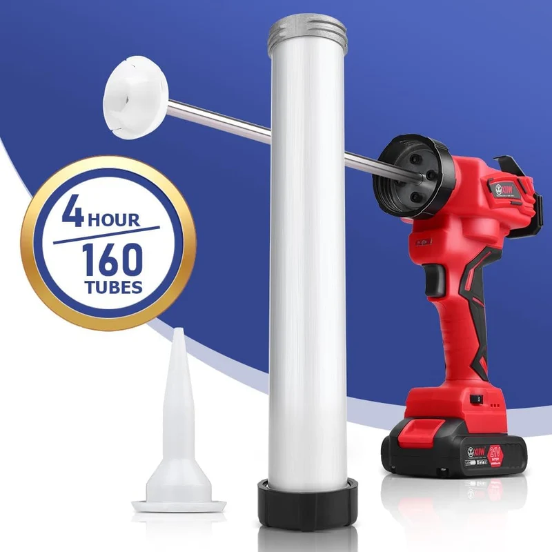 Automatische Kartuschenpistole mit LED-Beleuchtung, variabler Geschwindigkeit & 7840 N Druck – Ideal für Silikon- und Glasverklebung