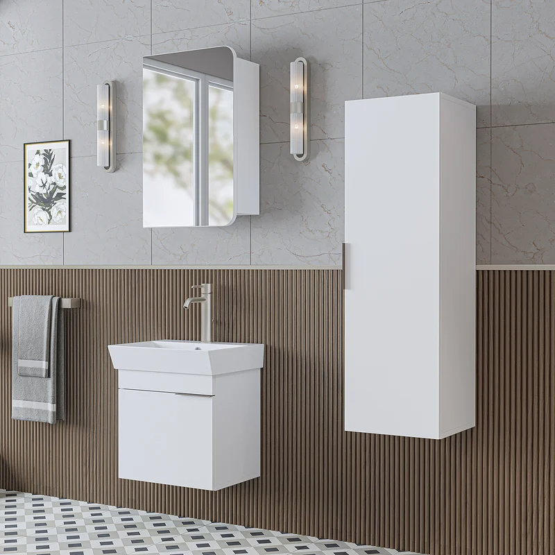 Roomart Badmöbel-Set LYCIA, 50 cm, 4-teilig mit Keramikbecken, in 4 Farben