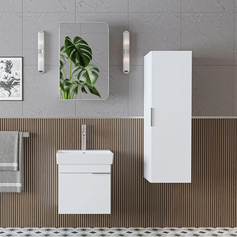 Roomart Badmöbel-Set LYCIA, 50 cm, 4-teilig mit Keramikbecken, in 4 Farben