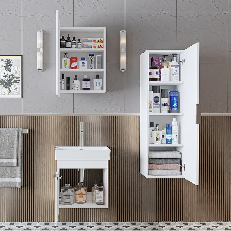 Roomart Badmöbel-Set LYCIA, 50 cm, 4-teilig mit Keramikbecken, in 4 Farben