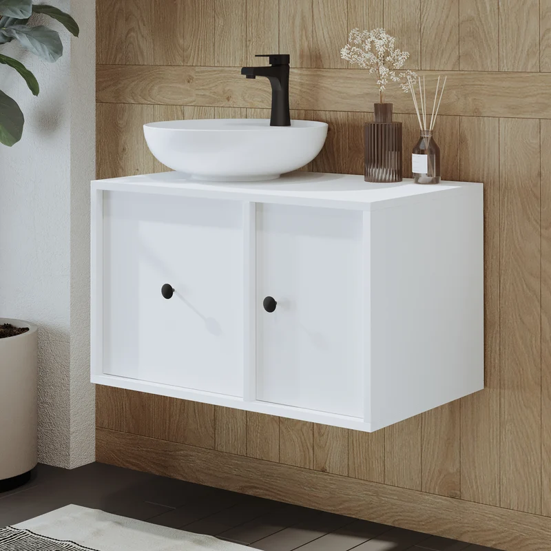 Roomart Badmöbel GUSTO, 75 cm, mit Aufsatzbecken, Schublade und Tür, in 2 Farben