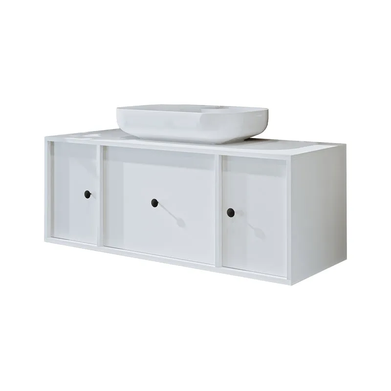 Roomart badmeubel GUSTO, 120 cm, met opzetwastafel, lade en 2 deuren, in 2 kleuren