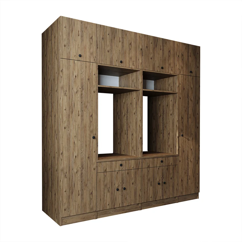 Roomart Waschmaschinenschrank SERIE 1, 224 cm, Schrankwand für zwei Geräte, in 3 Farben