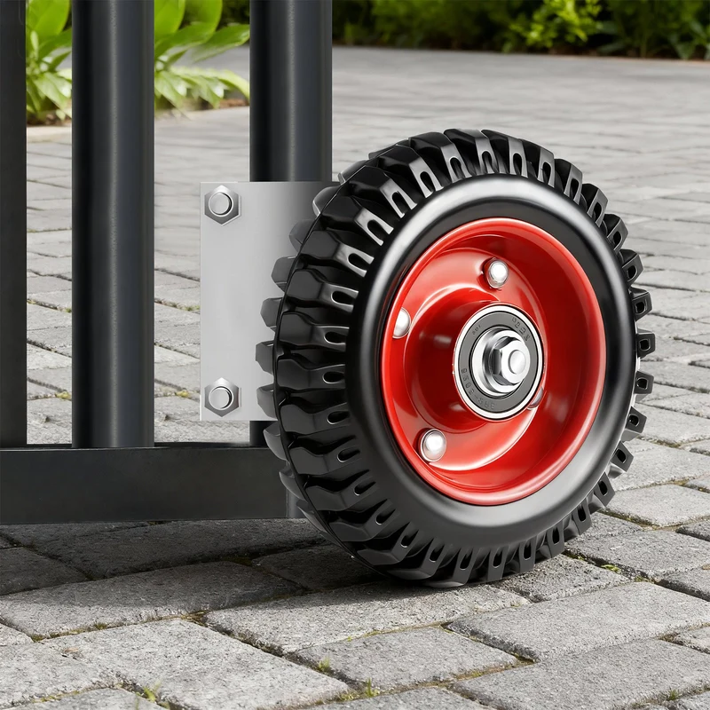 200mm Schwerlast Torrolle, 150kg Torstützrolle für Rundrohr 4–5,2 cm – Gartentor & Einfahrtstor Zubehör