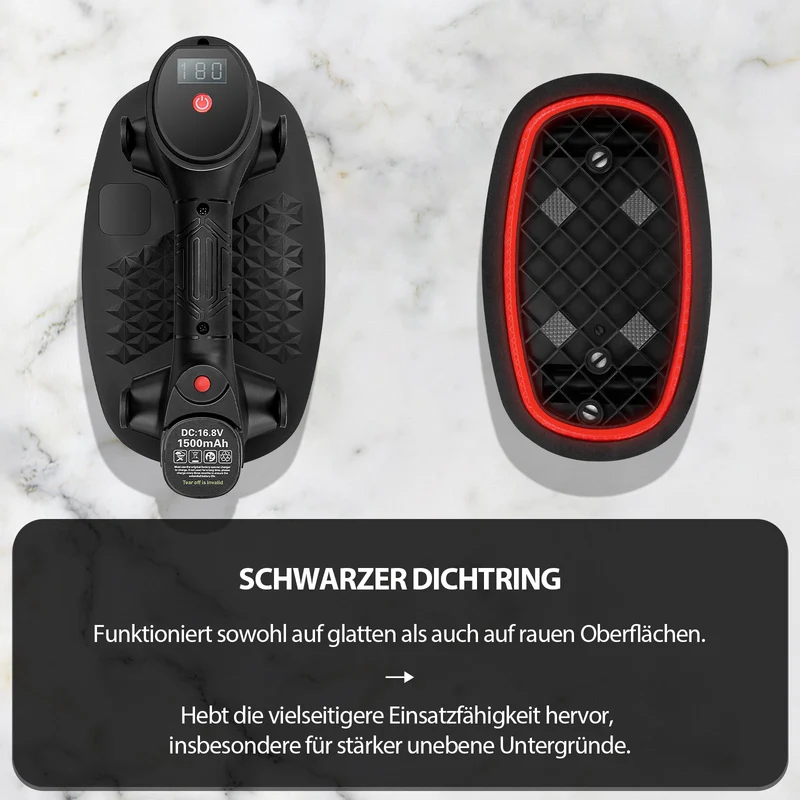 XIIW Profi Akku-Vakuum-Hebegerät mit 2 Akkus | 120 kg Traglast | Elektrischer Saugheber für Fliesen & Glas | Komplett-Set