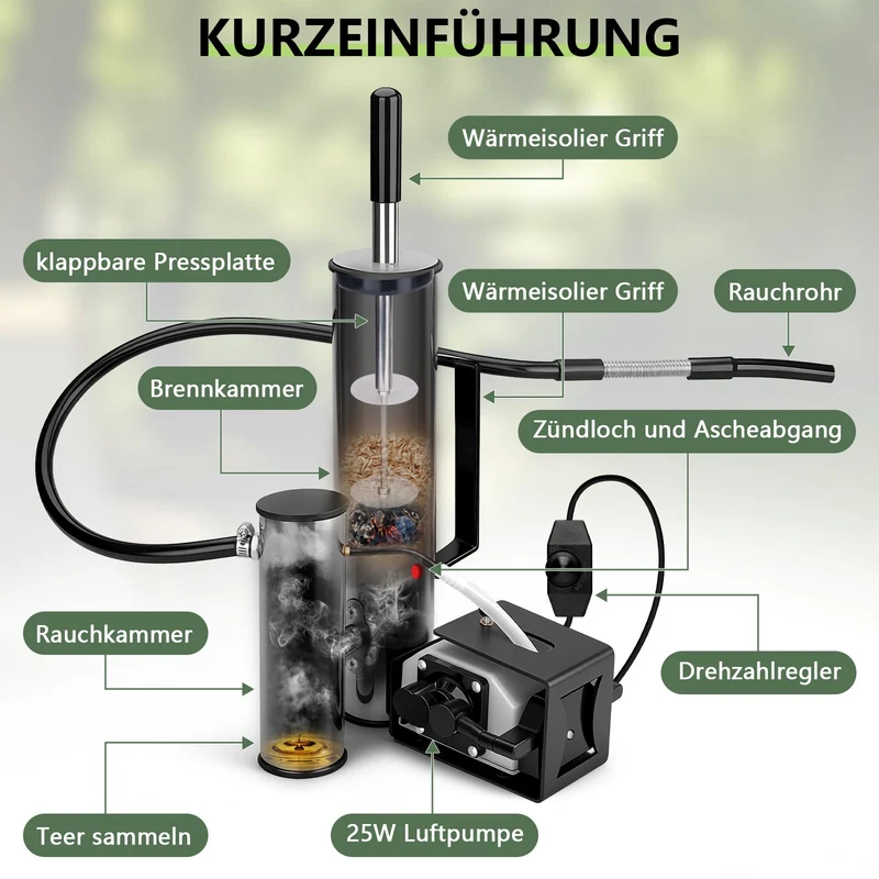 Kaltrauchgenerator mit 25W Luftpumpe – Elektrischer Räuchergenerator für Fisch & Fleisch
