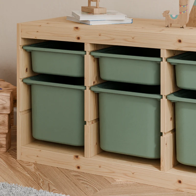 Große Box „TRÖVI“ für IKEA Trofast Regale - 42 x 30 x 23 cm in Weiß, Beige, Rosa und Eukalyptus