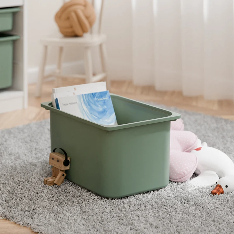 Große Box „TRÖVI“ für IKEA Trofast Regale - 42 x 30 x 23 cm in Weiß, Beige, Rosa und Eukalyptus