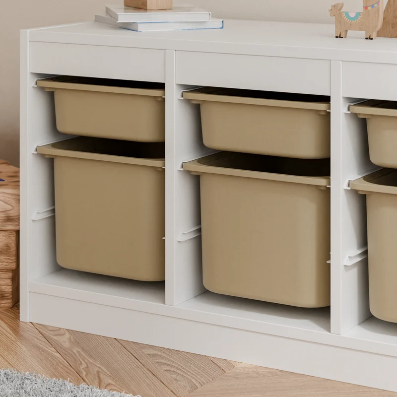 Große Box „TRÖVI“ für IKEA Trofast Regale - 42 x 30 x 23 cm in Weiß, Beige, Rosa und Eukalyptus