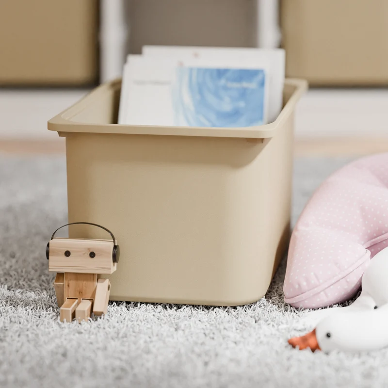 Große Box „TRÖVI“ für IKEA Trofast Regale - 42 x 30 x 23 cm in Weiß, Beige, Rosa und Eukalyptus