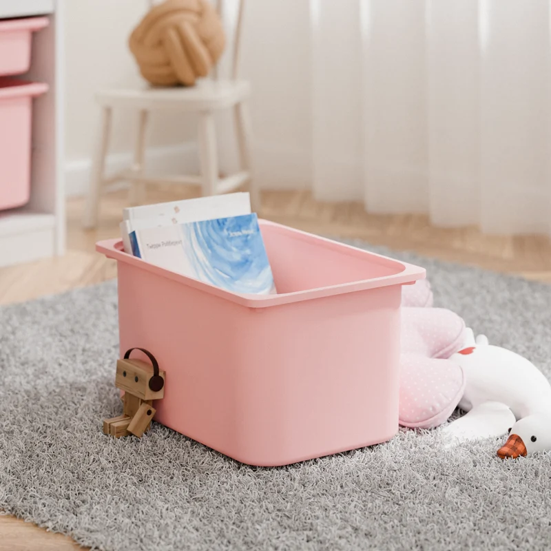 Große Box „TRÖVI“ für IKEA Trofast Regale - 42 x 30 x 23 cm in Weiß, Beige, Rosa und Eukalyptus