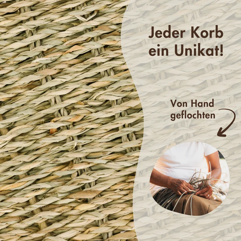 Korb für Kallax Regal aus Seegras 32 x 34,5 x 32cm, Flechtkorb