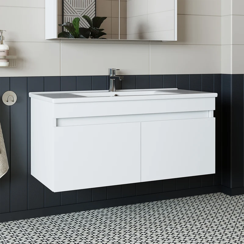 Roomart 4-delige badkamermeubelset ATRIA, 100 cm, met spiegelkast en kolomkast, in 4 kleuren