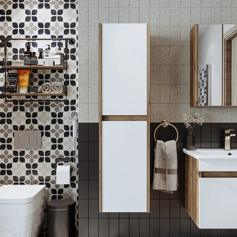 Roomart 4-delige badkamermeubelset ATRIA, 100 cm, met spiegelkast en kolomkast, in 4 kleuren