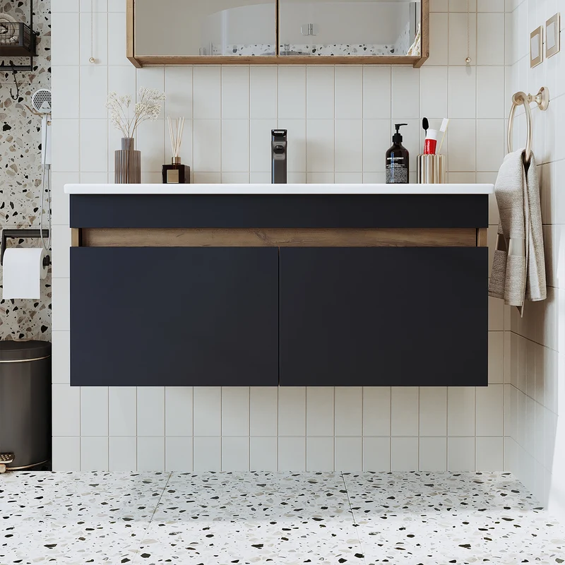 Roomart 4-delige badkamermeubelset ATRIA, 100 cm, met spiegelkast en kolomkast, in 4 kleuren