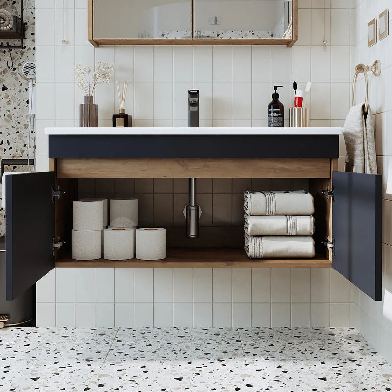 Roomart 4-delige badkamermeubelset ATRIA, 100 cm, met spiegelkast en kolomkast, in 4 kleuren