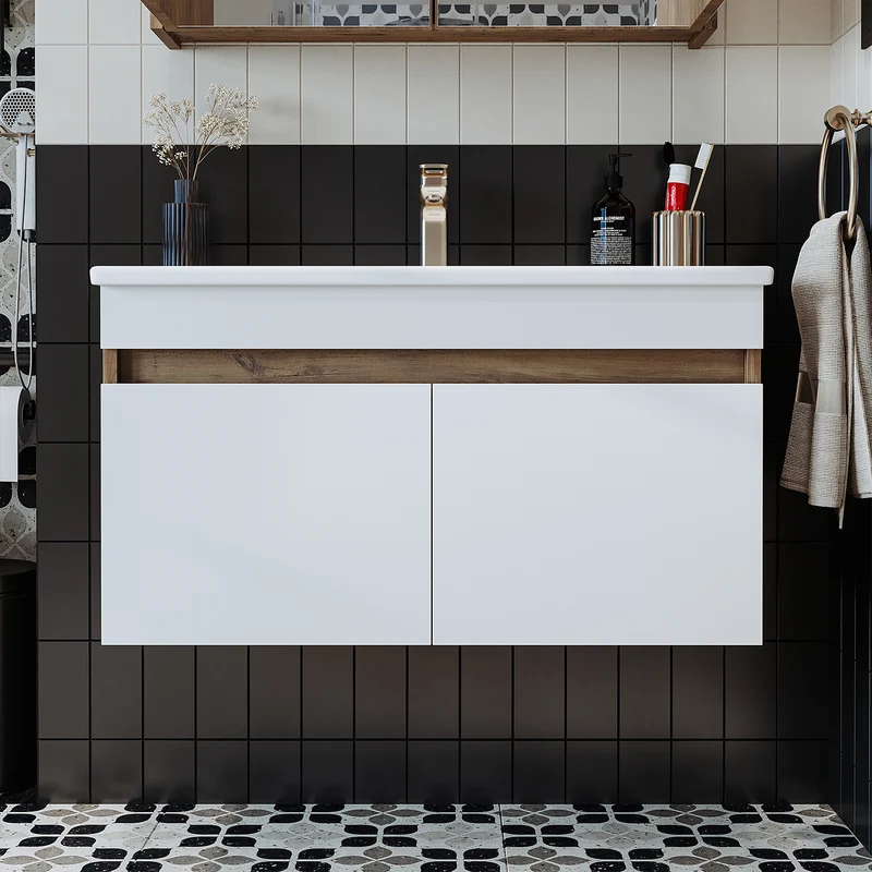 Roomart 4-delige badkamermeubelset ATRIA, 85 cm, met spiegelkast en kolomkast, in 4 kleuren