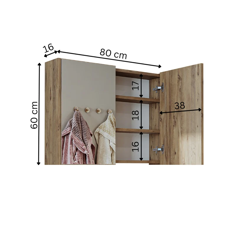 Roomart 4-delige badkamermeubelset ATRIA, 85 cm, met spiegelkast en kolomkast, in 4 kleuren