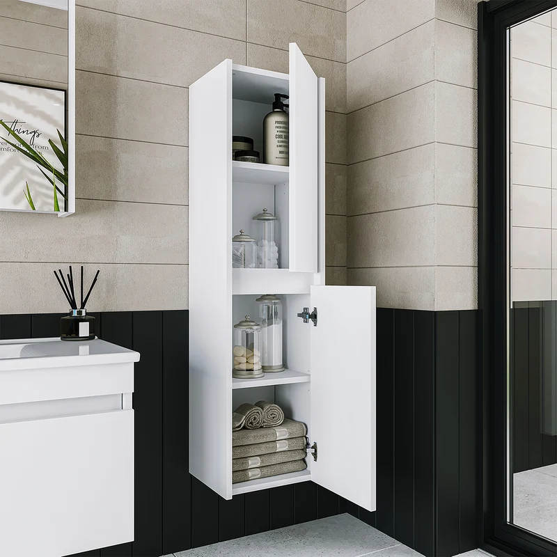 Roomart 4-delige badkamermeubelset ATRIA, 85 cm, met spiegelkast en kolomkast, in 4 kleuren