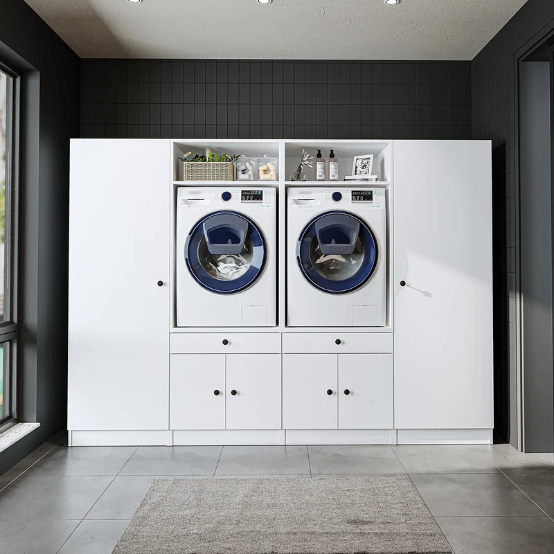 Roomart Waschmaschinenschrank SERIE 1, 254 cm, Schrankwand mit 2 Hochschränken, in 3 Farben