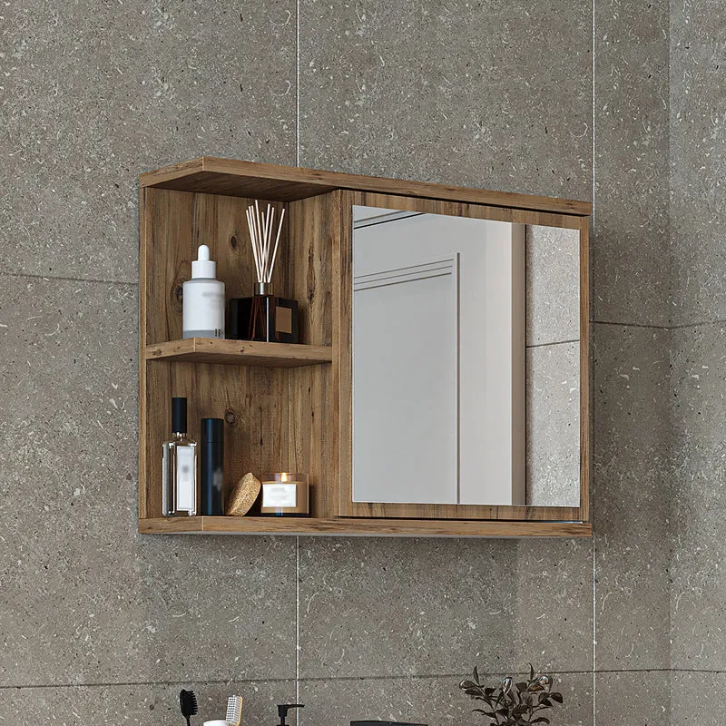 Roomart spiegelkast ADA, 60 cm, met open schap en soft-close-deur, in 4 kleuren