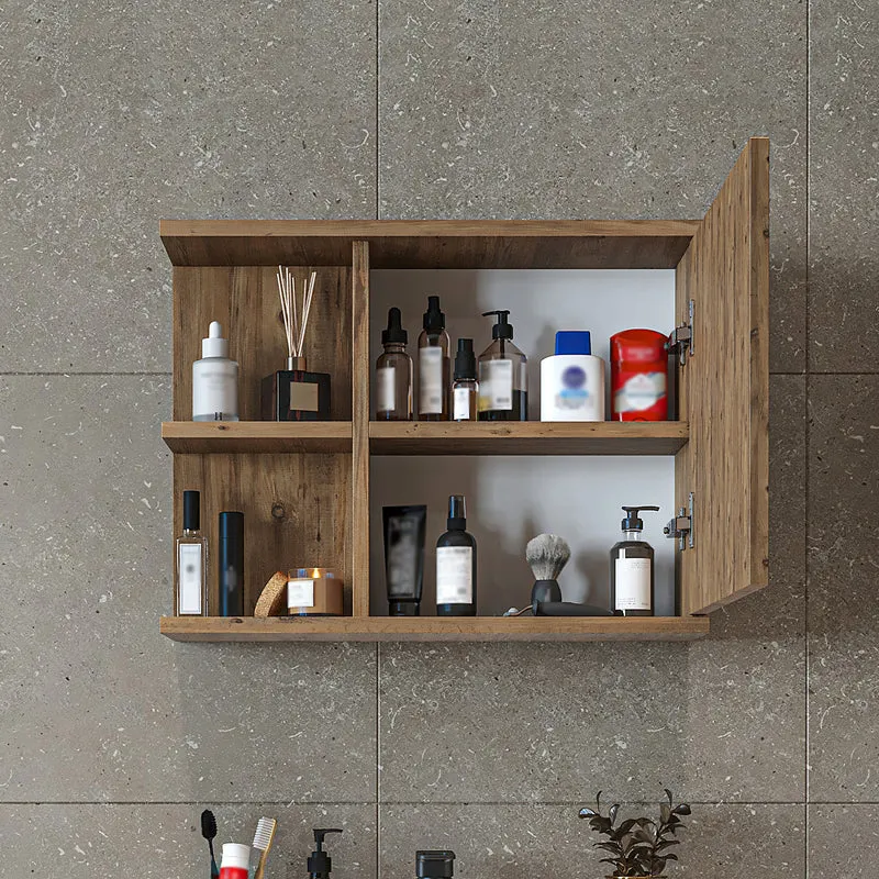 Roomart spiegelkast ADA, 60 cm, met open schap en soft-close-deur, in 4 kleuren