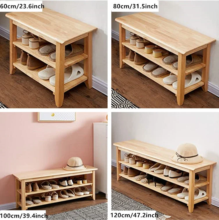 Schuhregal aus Massivholz (4 Größen und 2 Farben erhältlich)