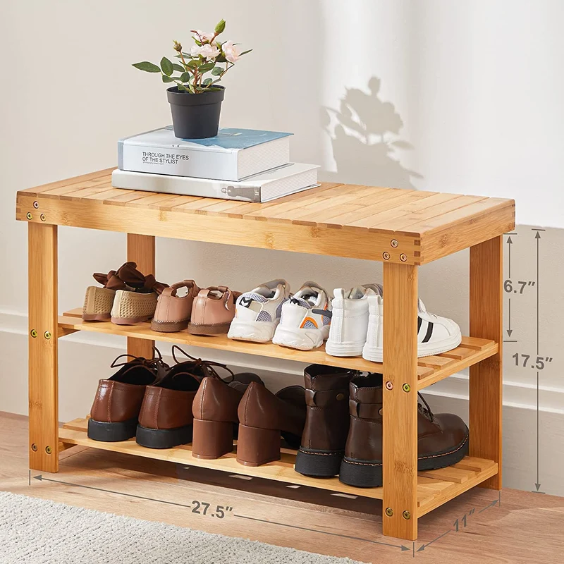 Bambus Schuhregal Bank Organizer Regal