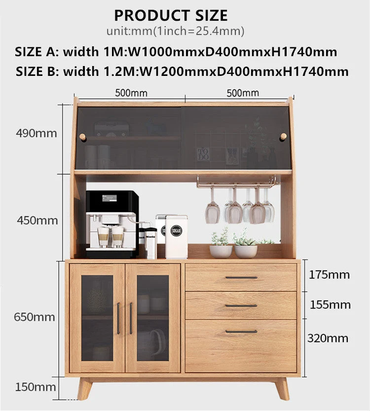 Buffets Server mit Hutch und Slide Glass Doors