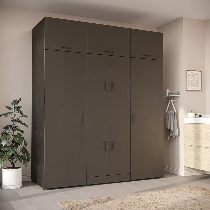 Roomart wasmachinekast DORA-I, 190 cm breed, voor wasmachine en droger met 2 hoge kasten, in 5 kleuren