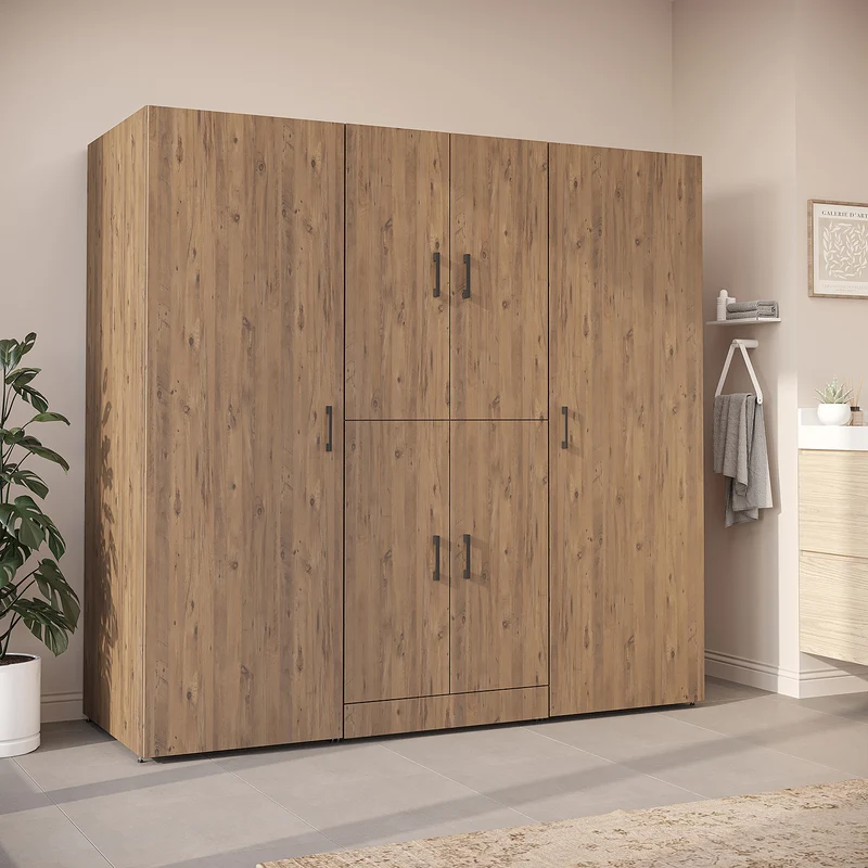 Roomart wasmachinekast DORA-I, 190 cm breed, voor wasmachine en droger met 2 hoge kasten, in 5 kleuren