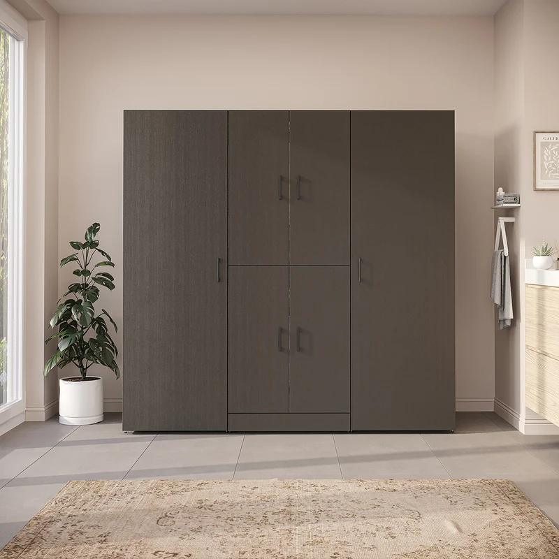 Roomart wasmachinekast DORA-I, 190 cm breed, voor wasmachine en droger met 2 hoge kasten, in 5 kleuren